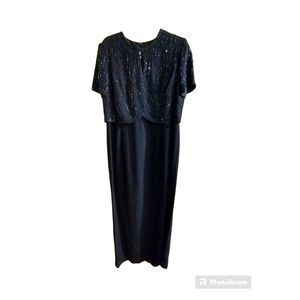 Karen Miller New York Dark Blue ling dress Size 14